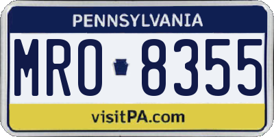 PA license plate MRO8355