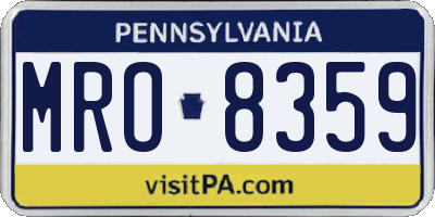 PA license plate MRO8359