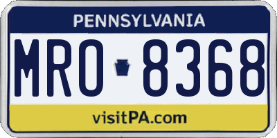 PA license plate MRO8368