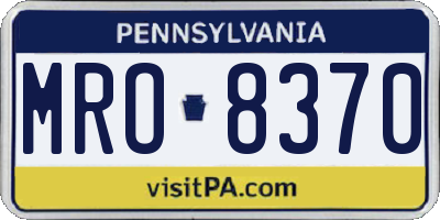 PA license plate MRO8370