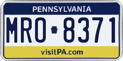 PA license plate MRO8371