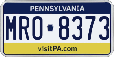 PA license plate MRO8373