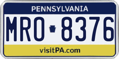 PA license plate MRO8376