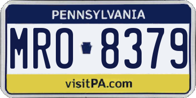PA license plate MRO8379