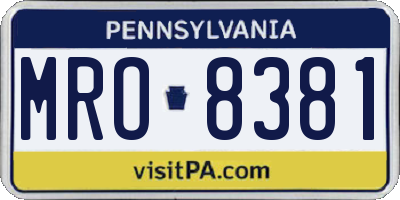 PA license plate MRO8381