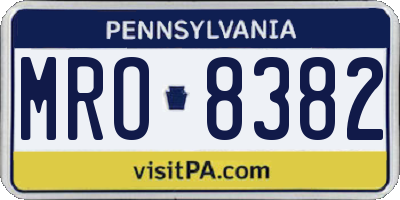 PA license plate MRO8382