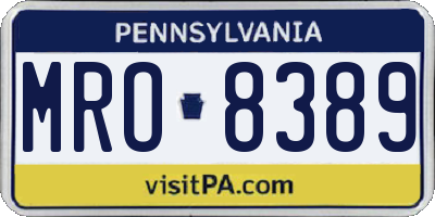 PA license plate MRO8389