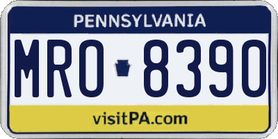 PA license plate MRO8390