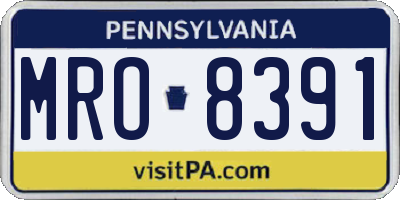 PA license plate MRO8391