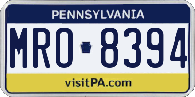 PA license plate MRO8394