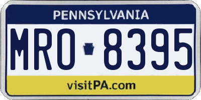 PA license plate MRO8395