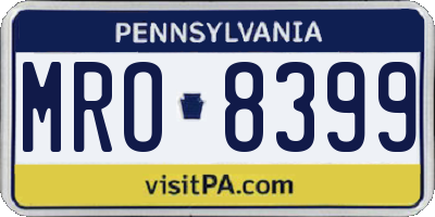 PA license plate MRO8399
