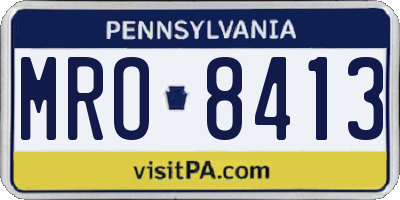 PA license plate MRO8413