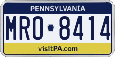 PA license plate MRO8414