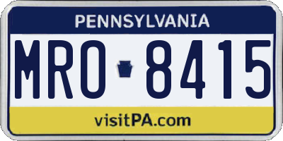 PA license plate MRO8415