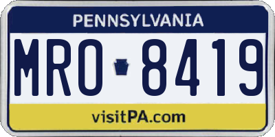 PA license plate MRO8419
