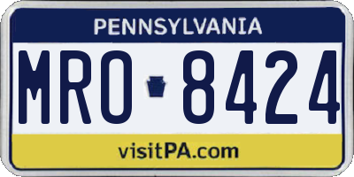 PA license plate MRO8424