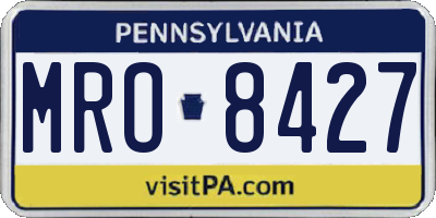 PA license plate MRO8427