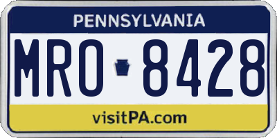 PA license plate MRO8428