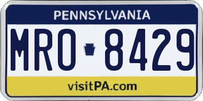 PA license plate MRO8429