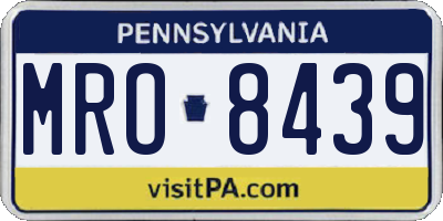 PA license plate MRO8439