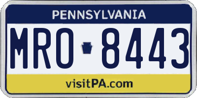 PA license plate MRO8443