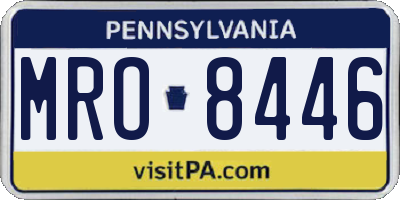 PA license plate MRO8446