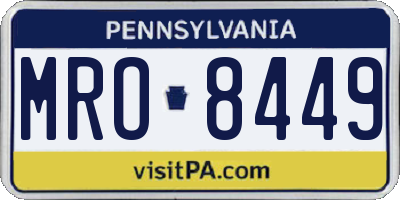 PA license plate MRO8449