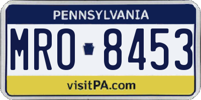 PA license plate MRO8453