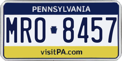 PA license plate MRO8457
