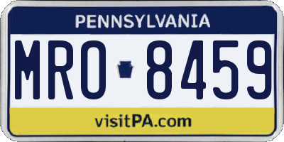 PA license plate MRO8459