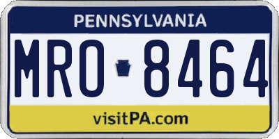 PA license plate MRO8464