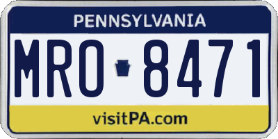 PA license plate MRO8471