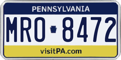 PA license plate MRO8472