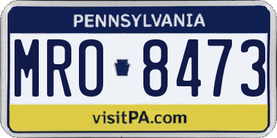 PA license plate MRO8473