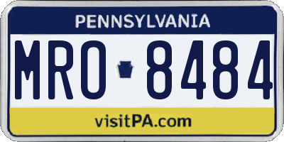 PA license plate MRO8484