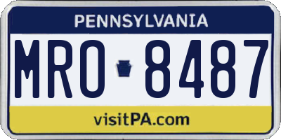 PA license plate MRO8487