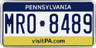PA license plate MRO8489
