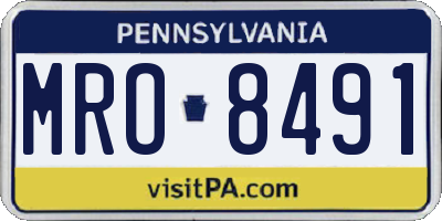 PA license plate MRO8491