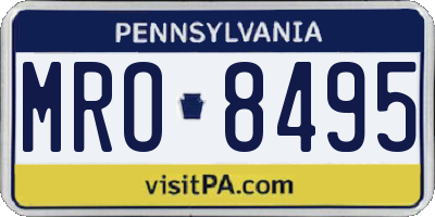 PA license plate MRO8495