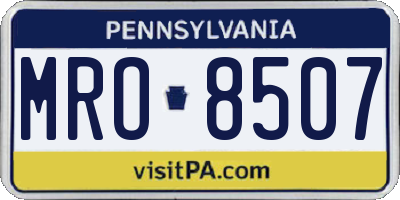 PA license plate MRO8507