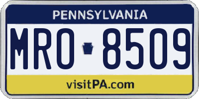 PA license plate MRO8509