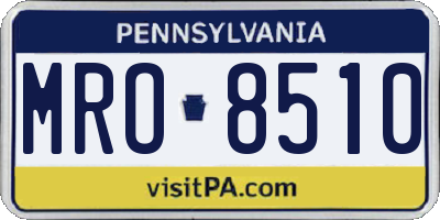 PA license plate MRO8510