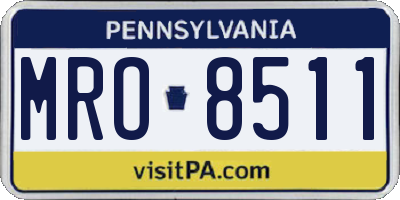 PA license plate MRO8511