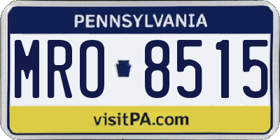 PA license plate MRO8515