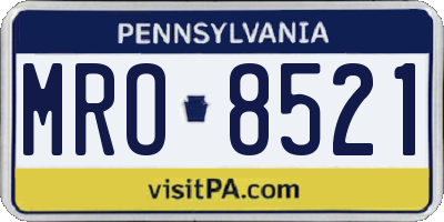 PA license plate MRO8521