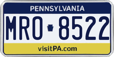 PA license plate MRO8522