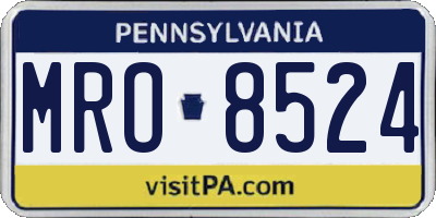 PA license plate MRO8524