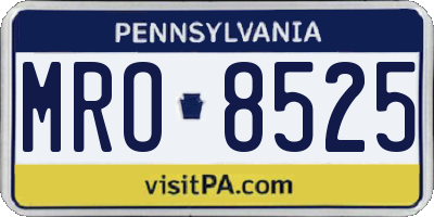 PA license plate MRO8525