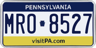 PA license plate MRO8527